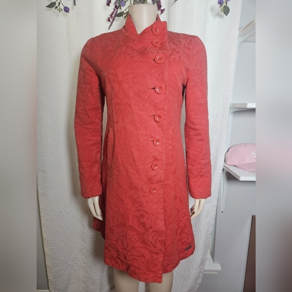 Desigual Red Long Sleeve Sheath Dress